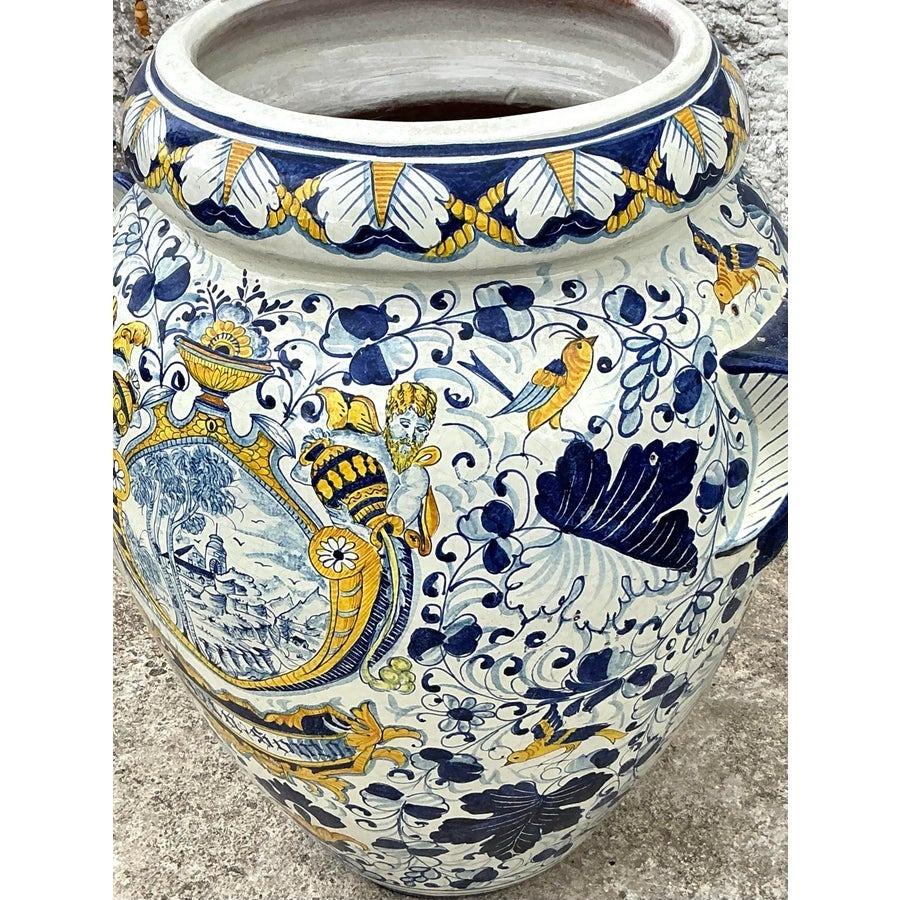 Urne monumentale Boho Caffagiolo en terre cuite en vente 1