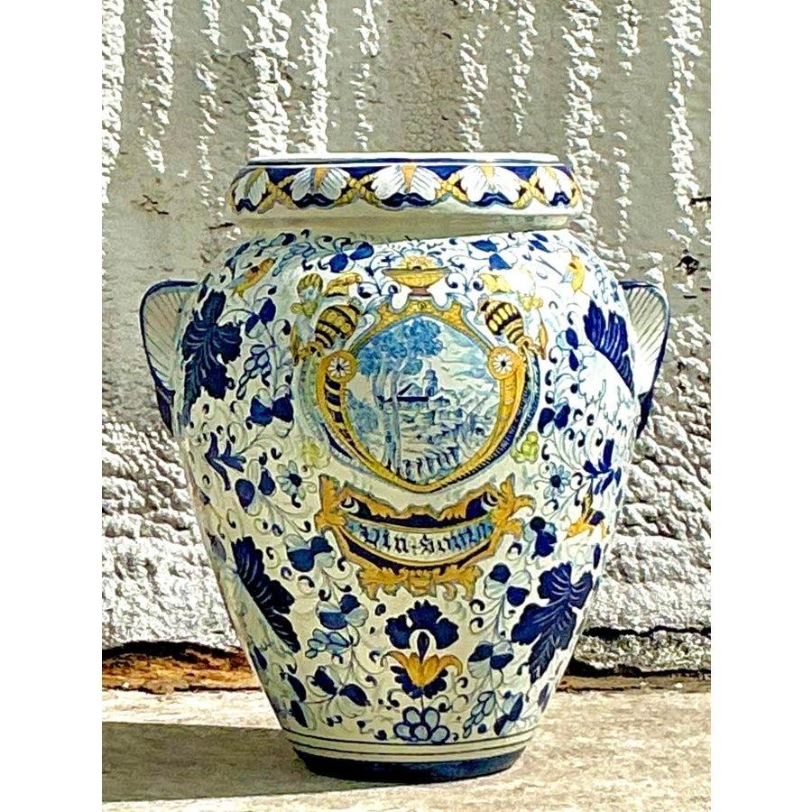 Urne monumentale Boho Caffagiolo en terre cuite en vente 2