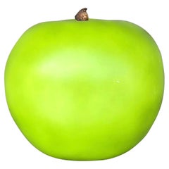 Vintage Boho Monumental Matte Ceramic Green Apple