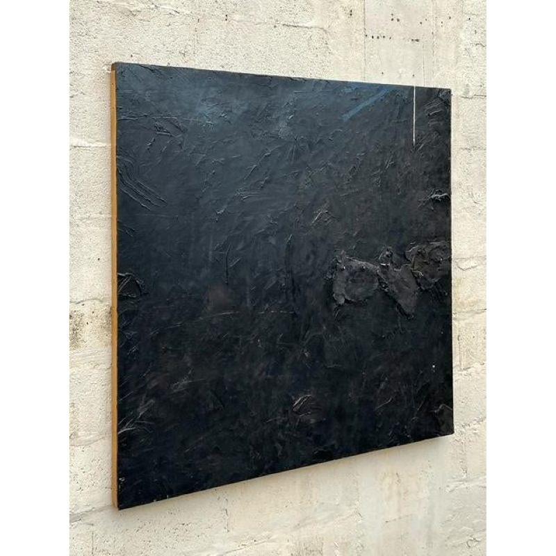 Vintage Boho Monumental Mixed Media Abstract Oil on Canvas im Zustand „Gut“ im Angebot in west palm beach, FL