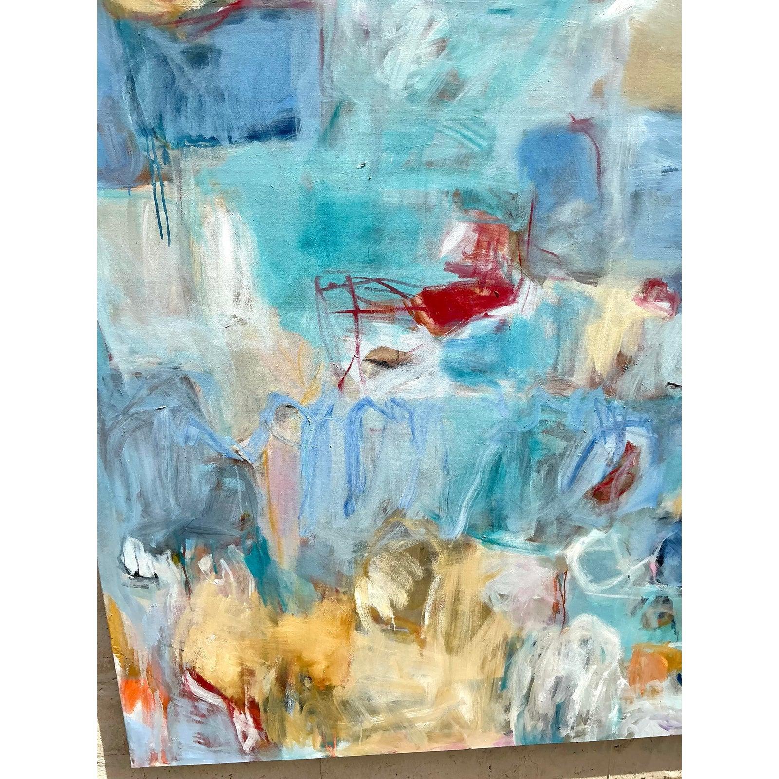 Toile Huile sur toile abstraite originale de style Boho Monumental en vente