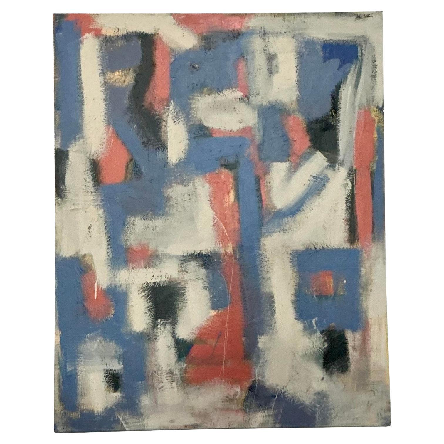 Monumentales Original abstraktes Ölgemälde auf Leinwand, Boho, Vintage