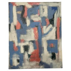 Vintage Boho Monumental Original Abstract Oil on Canvas