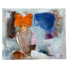 Vintage Boho Monumental Original Abstract Oil Painting on Canvas