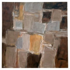 Vintage Boho Monumental Original Abstract Oil Painting on Canvas