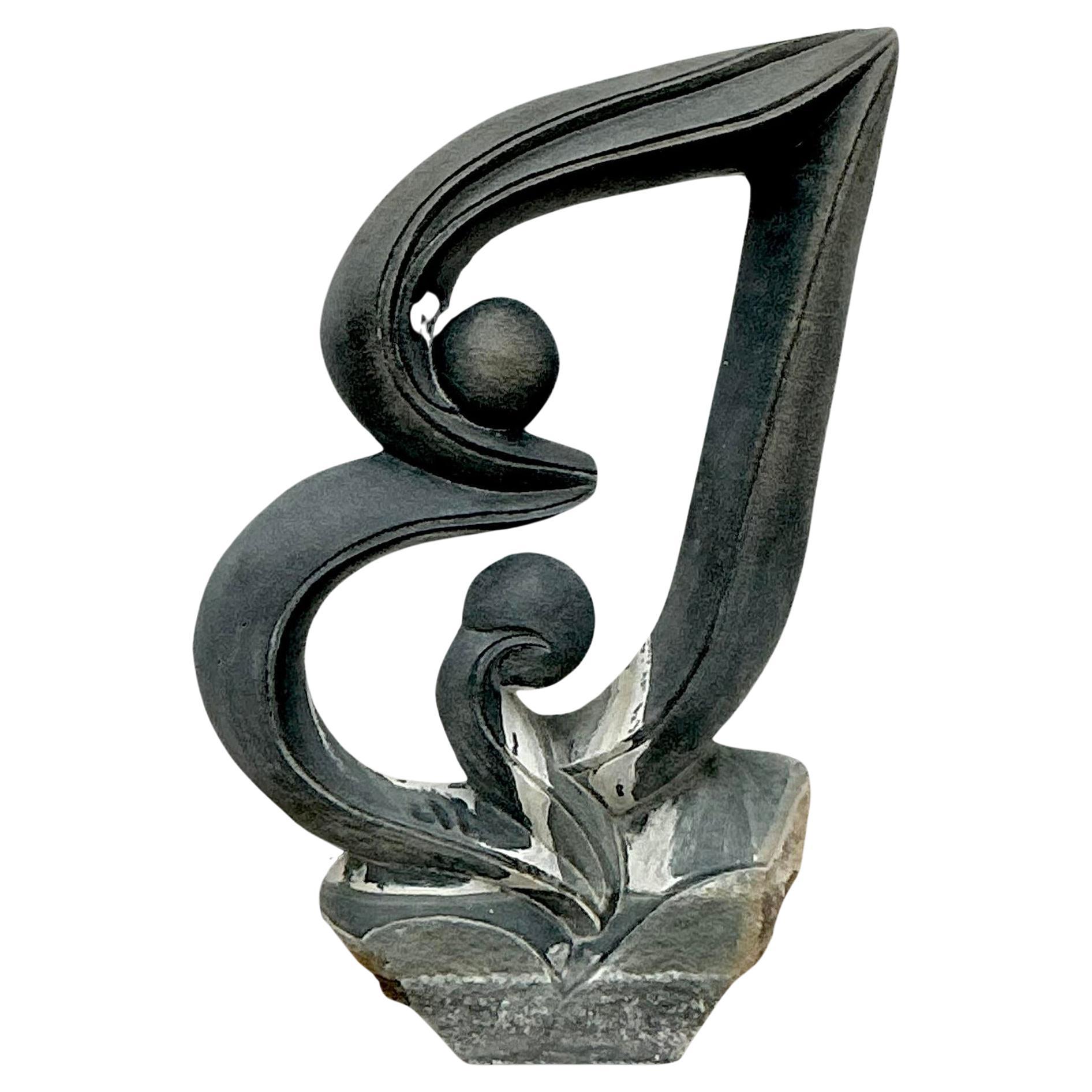 Scultura di pietra astratta originale vintage boho monumentale A. Stone