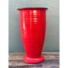 Vaso vintage Boho Monumental Original Studio Pottery rosso