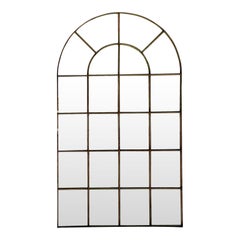 Vintage Boho Monumental Patinated Arched Mirror (Miroir arqué patiné monumental)