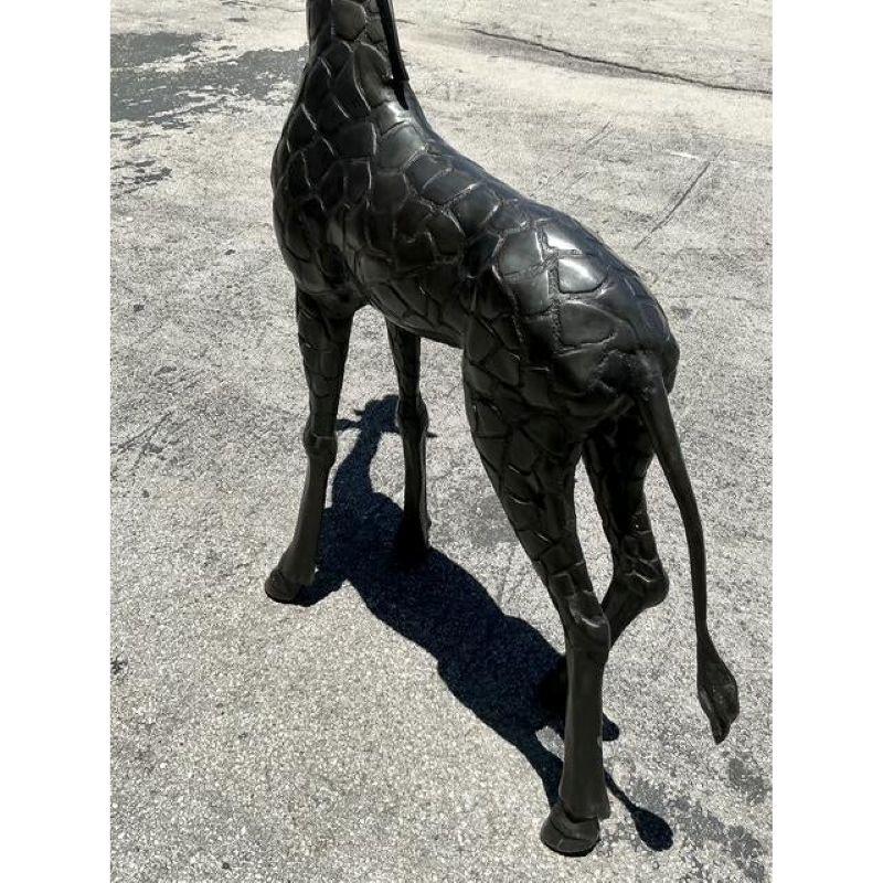 XX secolo Giraffa monumentale in bronzo patinato vintage Boho in vendita