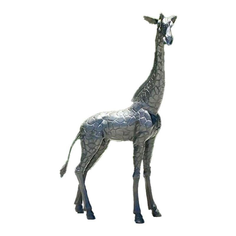 Giraffa monumentale in bronzo patinato vintage Boho in vendita 2