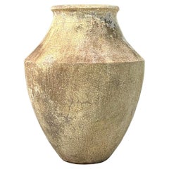 Vintage Boho Monumental Patinated Terra Cotta Urn