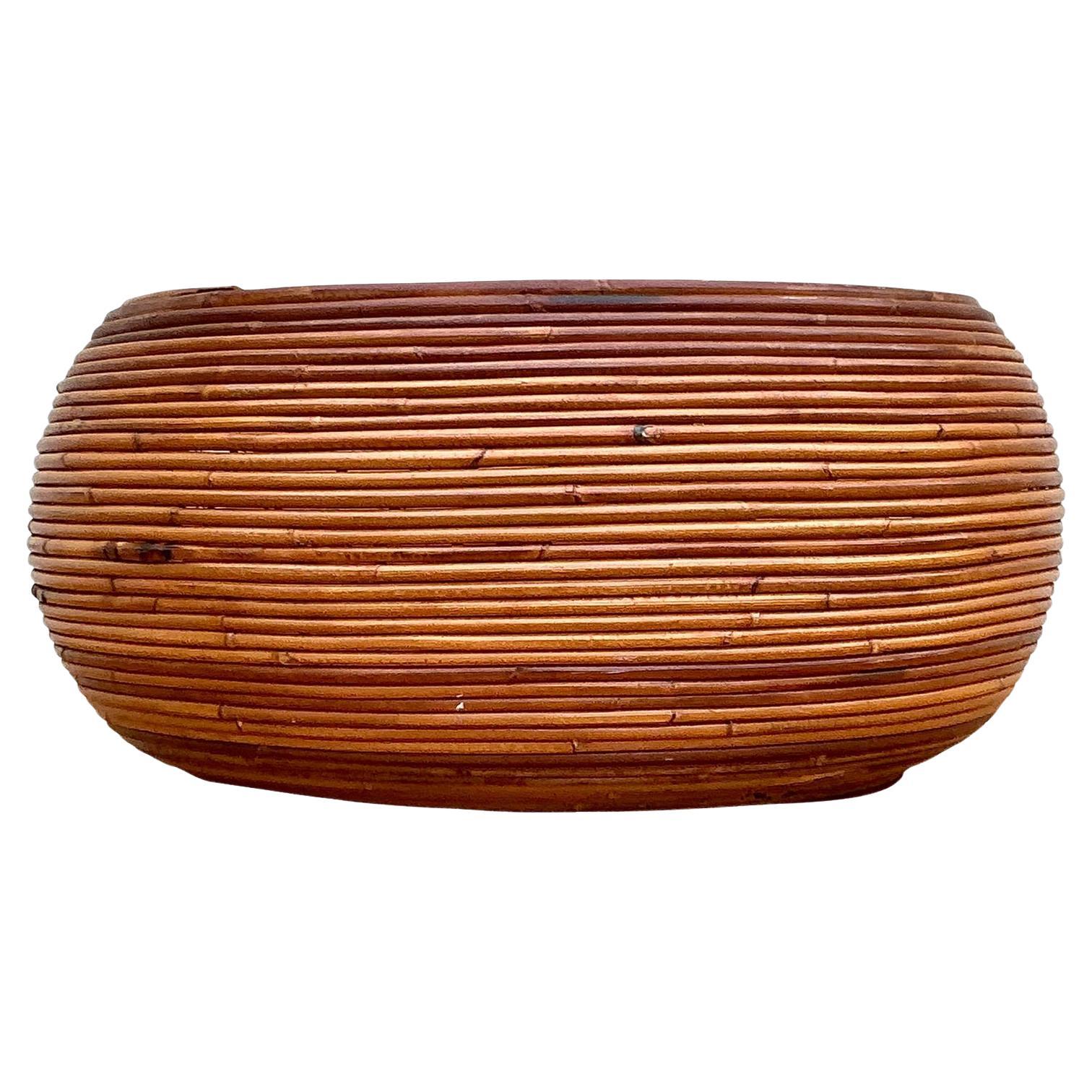 Vintage Boho Monumental Pencil Reed. Basket