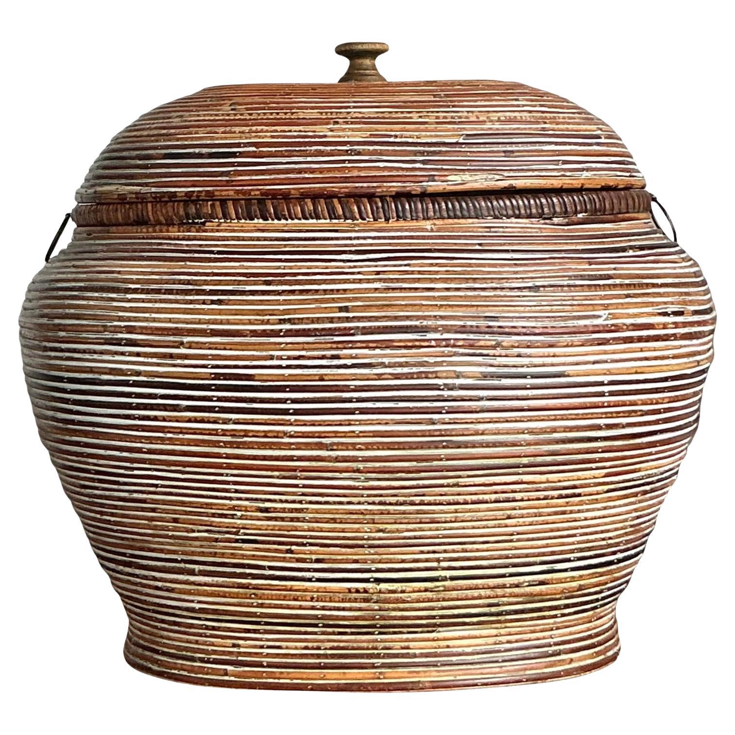 Cestino monumentale Boho con coperchio a forma di matita