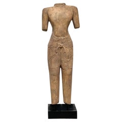 Vintage Boho Monumental Plaster Torso de Diety