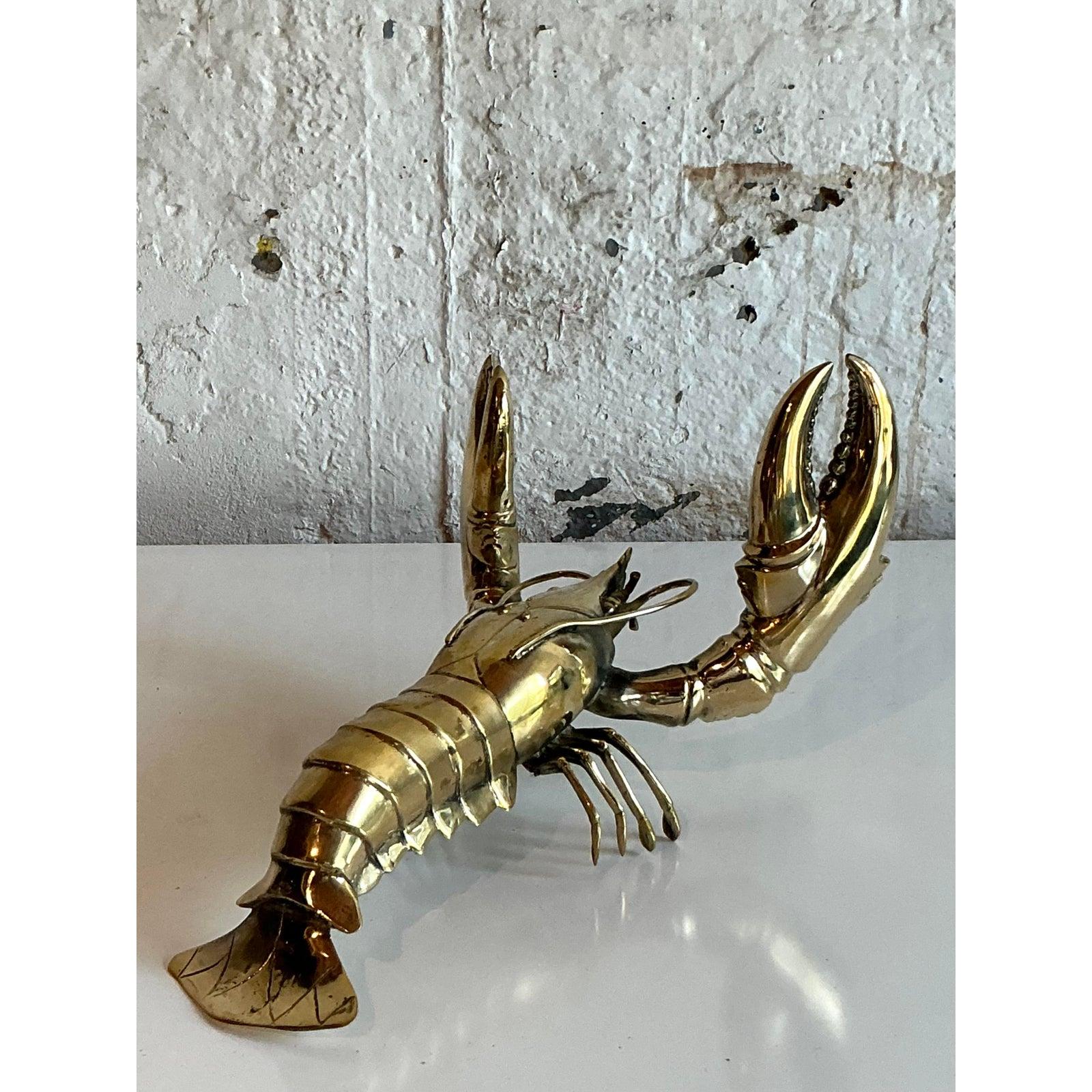 XX secolo Aragosta monumentale in ottone lucido Vintage By in vendita
