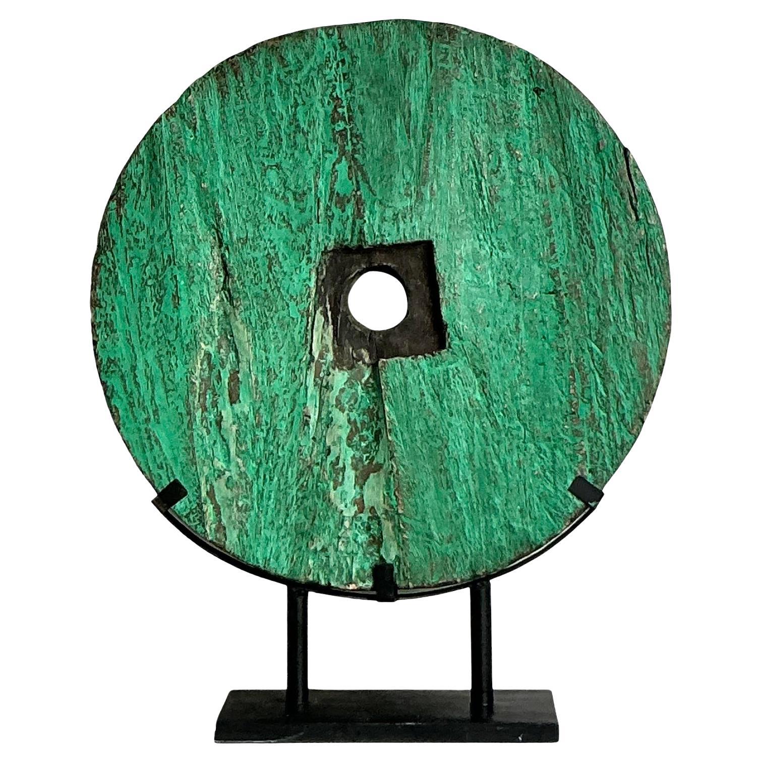 Disco monumentale boho vintage in legno di recupero