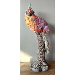 Vintage Boho Monumental Shell verkrustete Kakadu