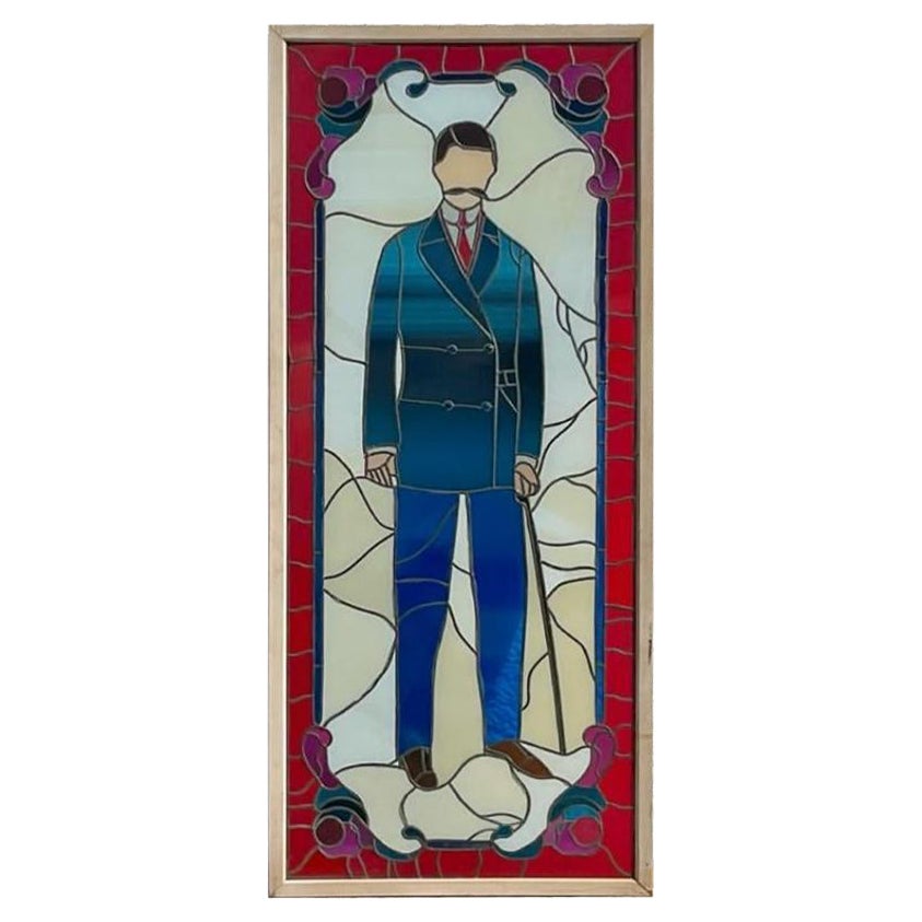Vetrata monumentale boho vintage di un uomo in vendita