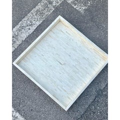 Vintage Boho Monumental Tessellated Bone Tray