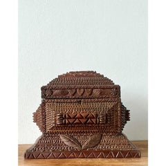 Vintage Boho Monumental Tramp Art Box