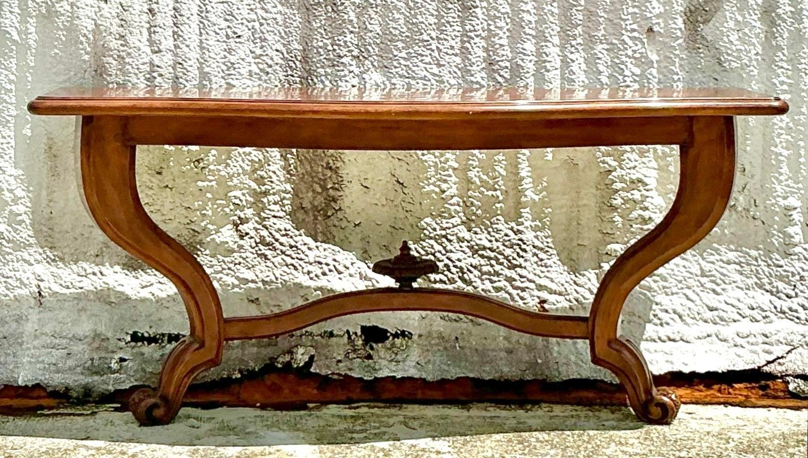American Vintage Boho Monumental Wall Mount Console Table For Sale