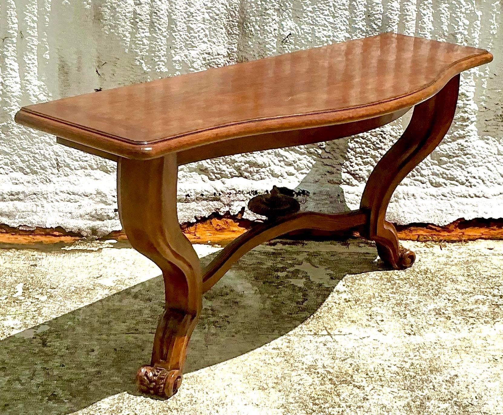 Vintage Boho Monumental Wall Mount Console Table In Good Condition For Sale In west palm beach, FL