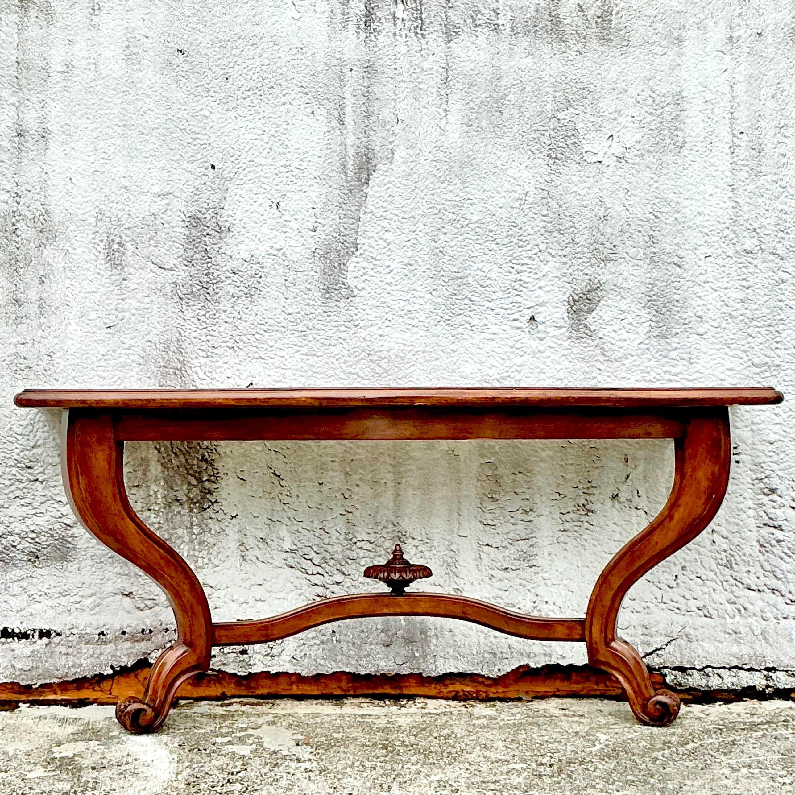 Vintage Boho Monumental Wall Mount Console Table For Sale 3
