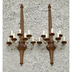 Vintage Boho Monumental Wall Sconces - A Pair
