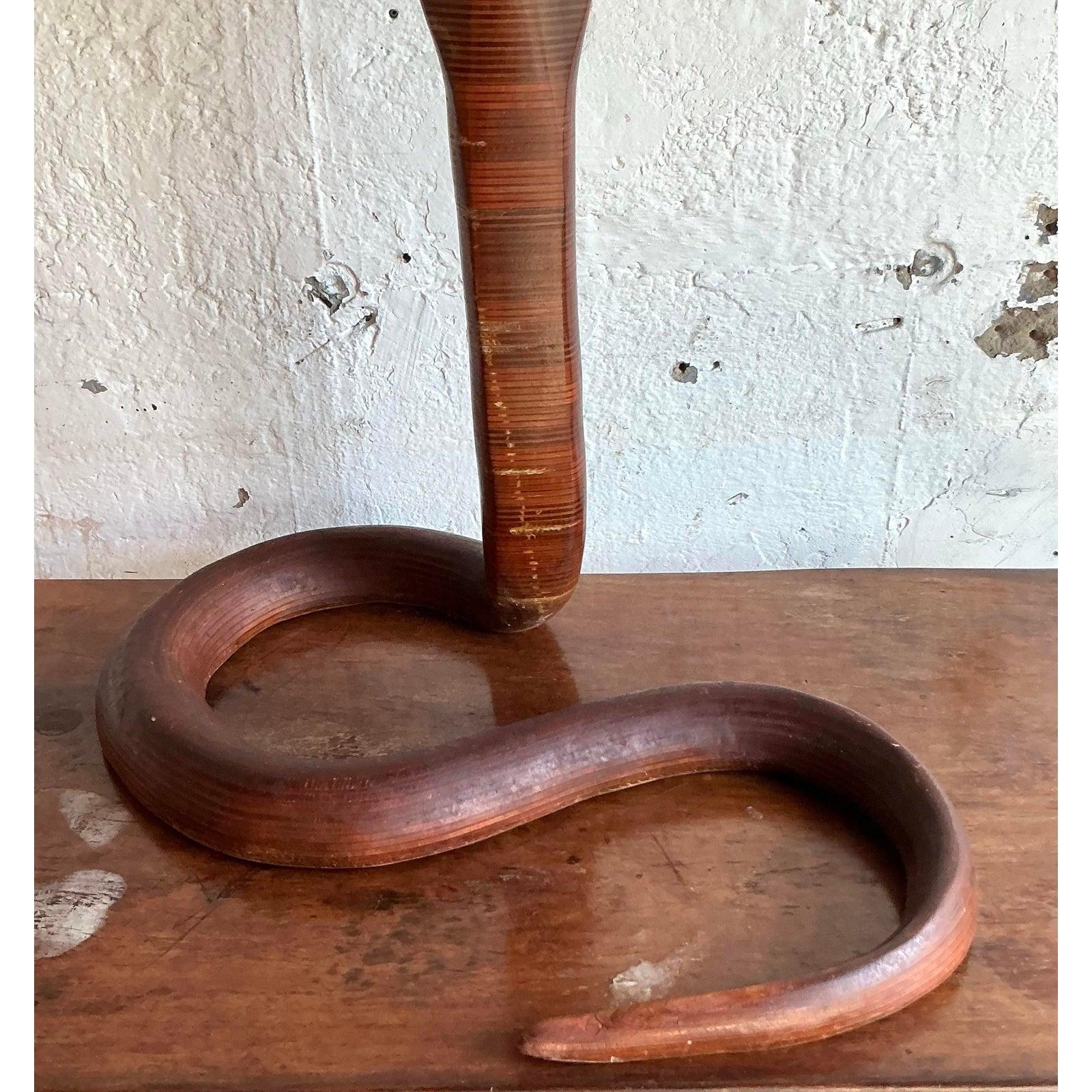 Americano Cobra monumentale in legno vintage Boho in vendita