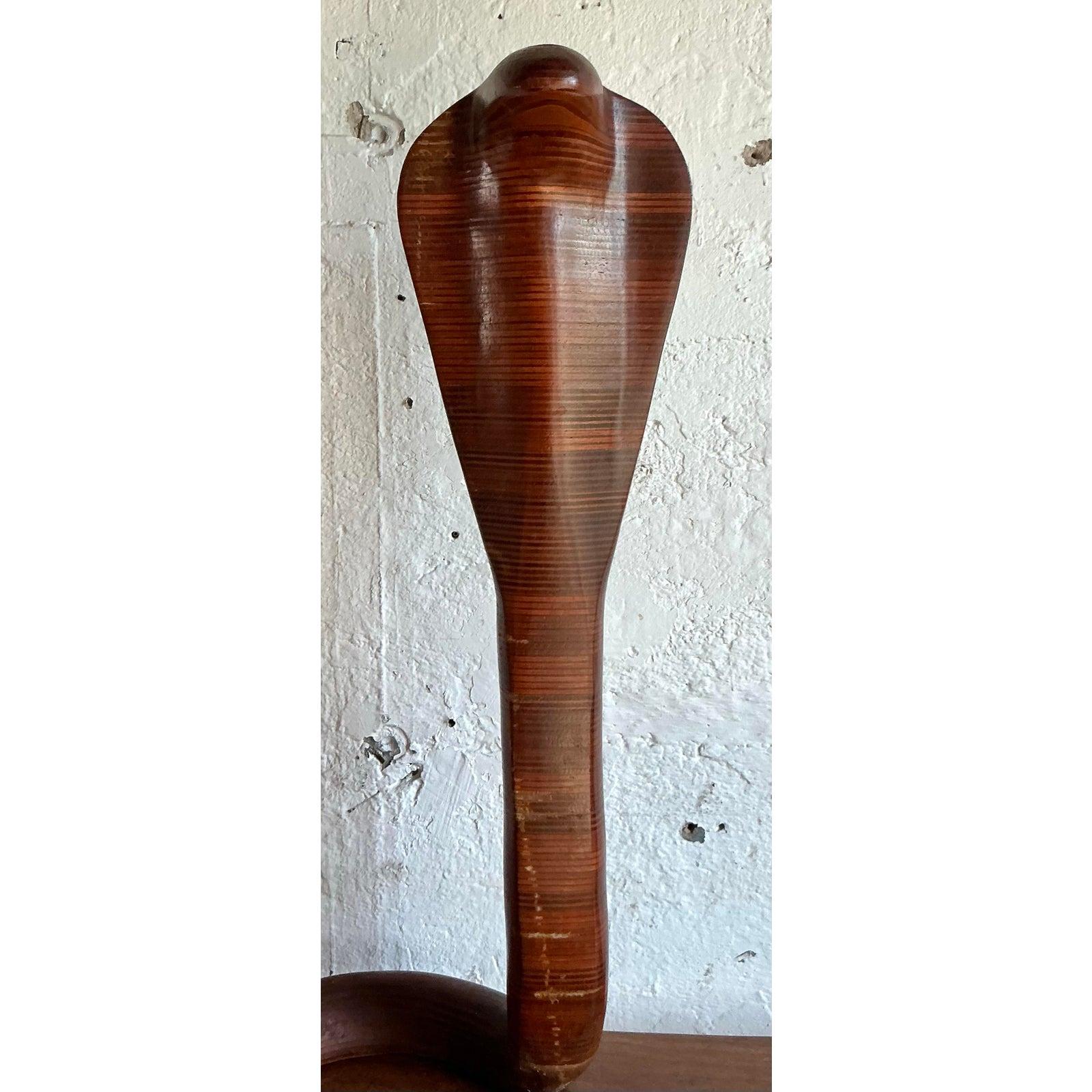 Cobra monumentale in legno vintage Boho in vendita 1