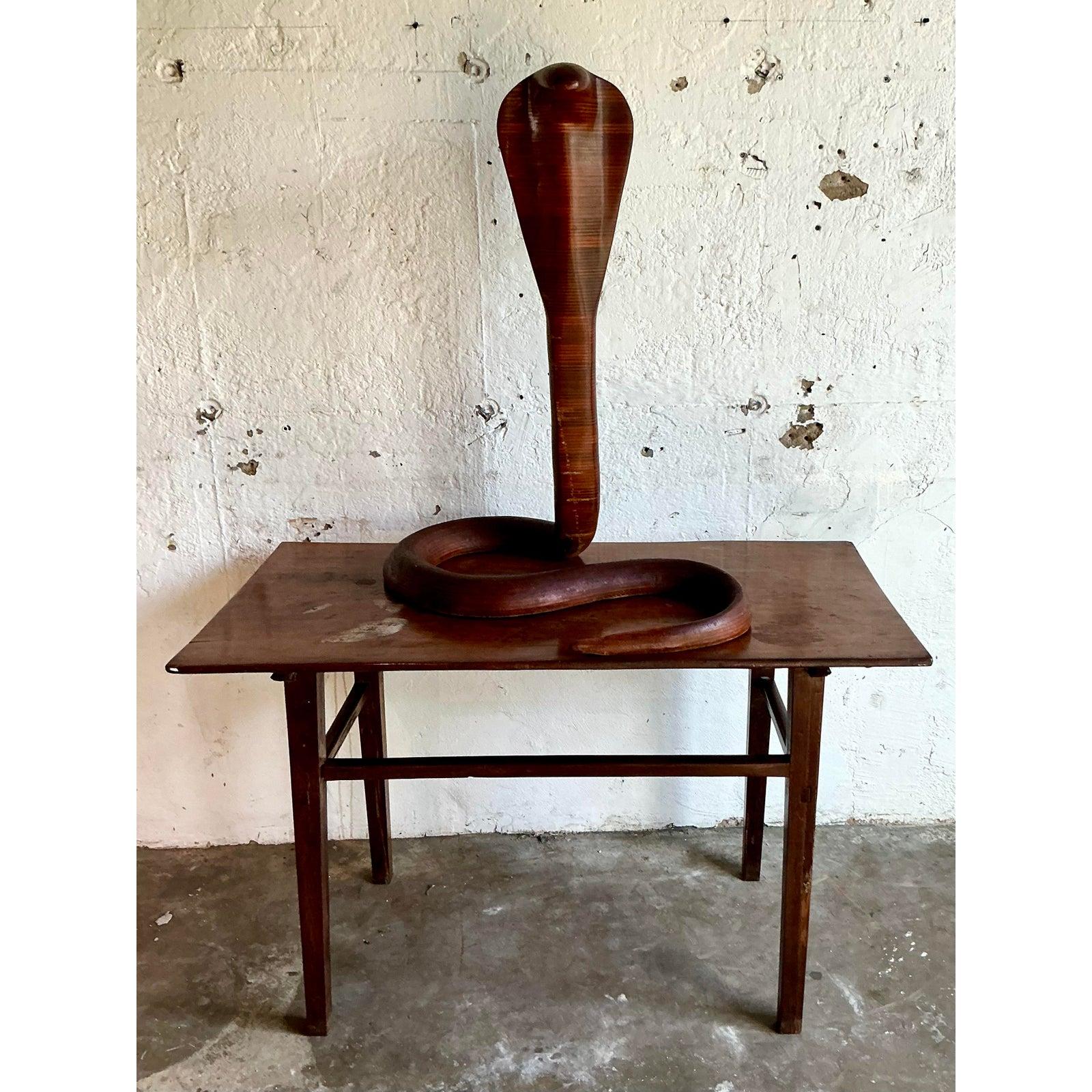 Cobra monumentale in legno vintage Boho in vendita 2
