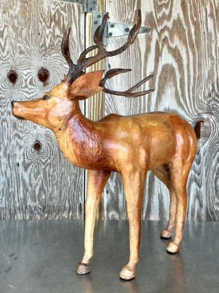 Buck Vintage Boho Monumental de Cuero Envuelto en Bueno estado para la venta en west palm beach, FL