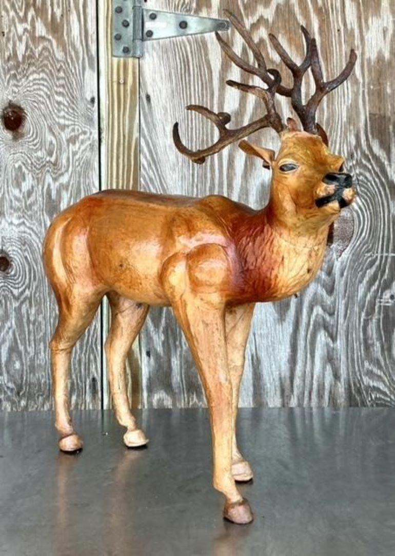 Buck Vintage Boho Monumental de Cuero Envuelto siglo XX en venta