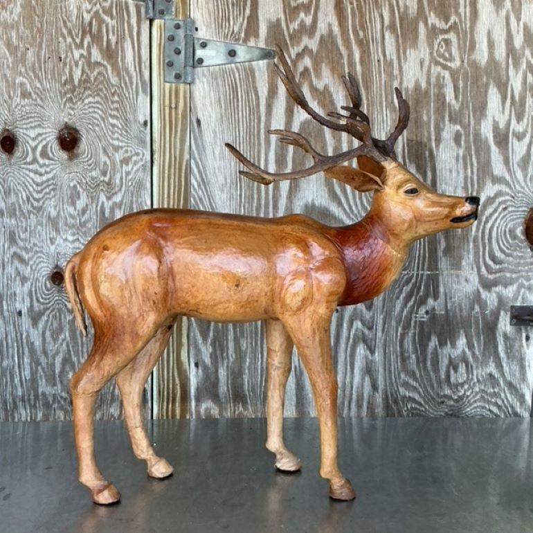 Buck Vintage Boho Monumental de Cuero Envuelto en venta 1