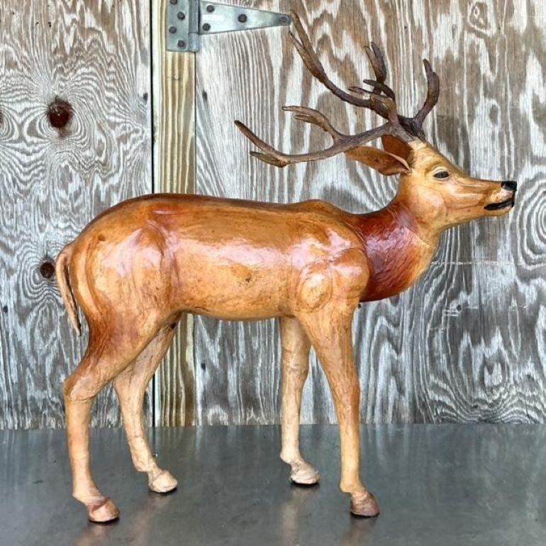 Buck Vintage Boho Monumental de Cuero Envuelto en venta 2