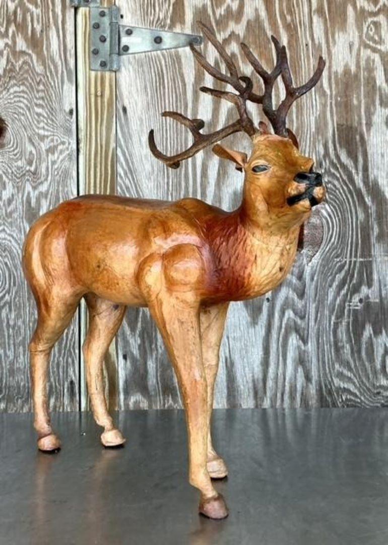 Buck Vintage Boho Monumental de Cuero Envuelto en venta 3