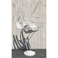 Vintage Boho Monumental Wrought Iron Crane Sculpture