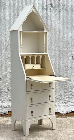 Vintage Boho Moorish Petite Secretary Desk