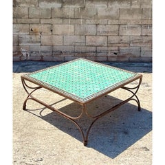 Vintage Boho Moroccan Tile Coffee Table