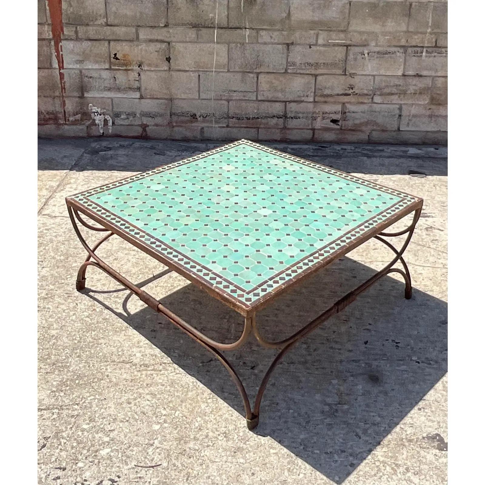 Vintage Boho Moroccan Tile Coffee Table 1