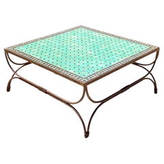 Table basse vintage Boho à carreaux marocains