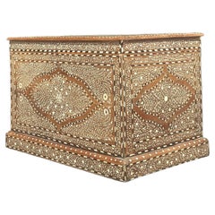 Vintage Boho Morrocan Inlay Blanket Chest