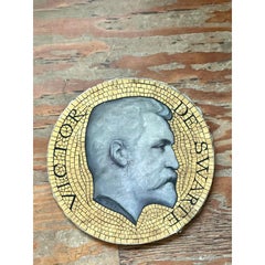 Vintage Boho Mosaic Medallion Original Oil Painting on Canvas