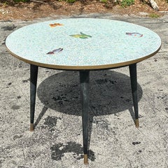 Vintage Boho Mosaic Tile Butterfly Dining Table