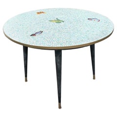 Vintage Boho Mosaic Tile Butterfly Dining Table