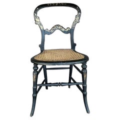 Vintage Boho Mother of Pearl Inlay Papier Mache Chair