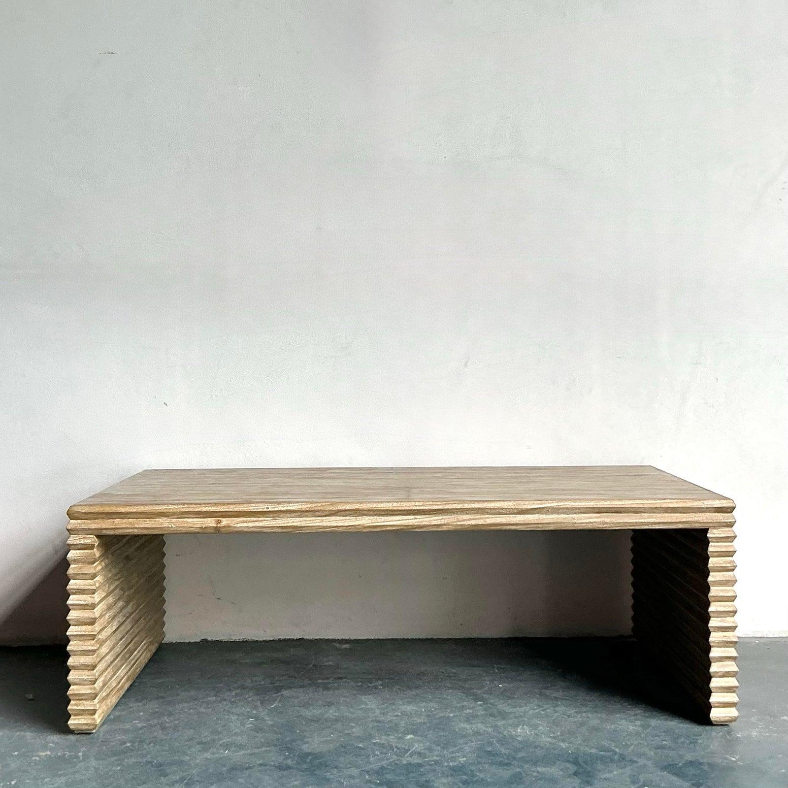 Organic Modern Vintage Boho Mr Brown London “Belmont” Coffee Table For Sale