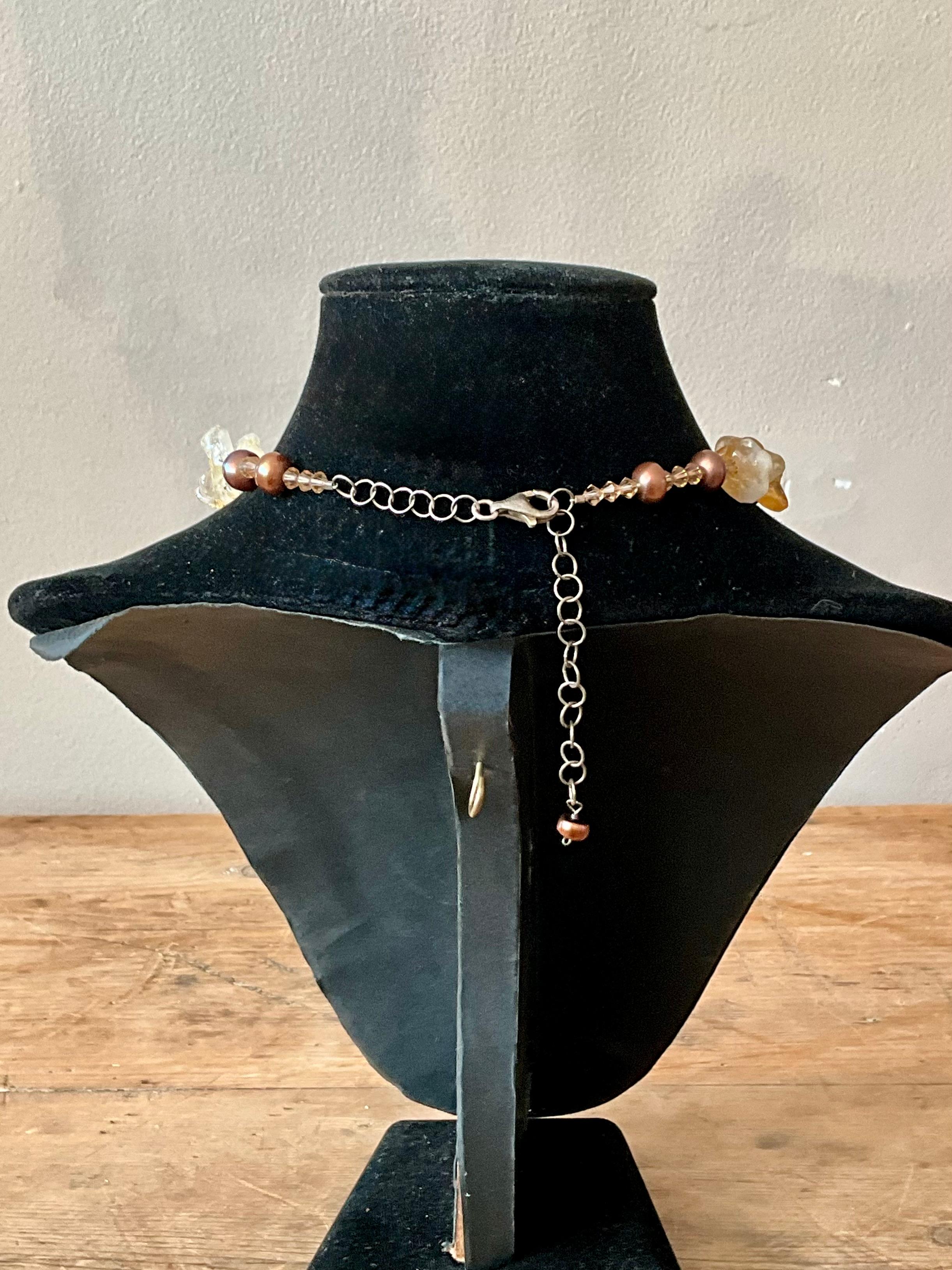 Collier Vintage Boho Multi-Pierres avec Pendentif en vente 6