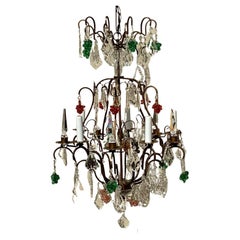 Vintage Boho Murano Glass Fruit Chandelier