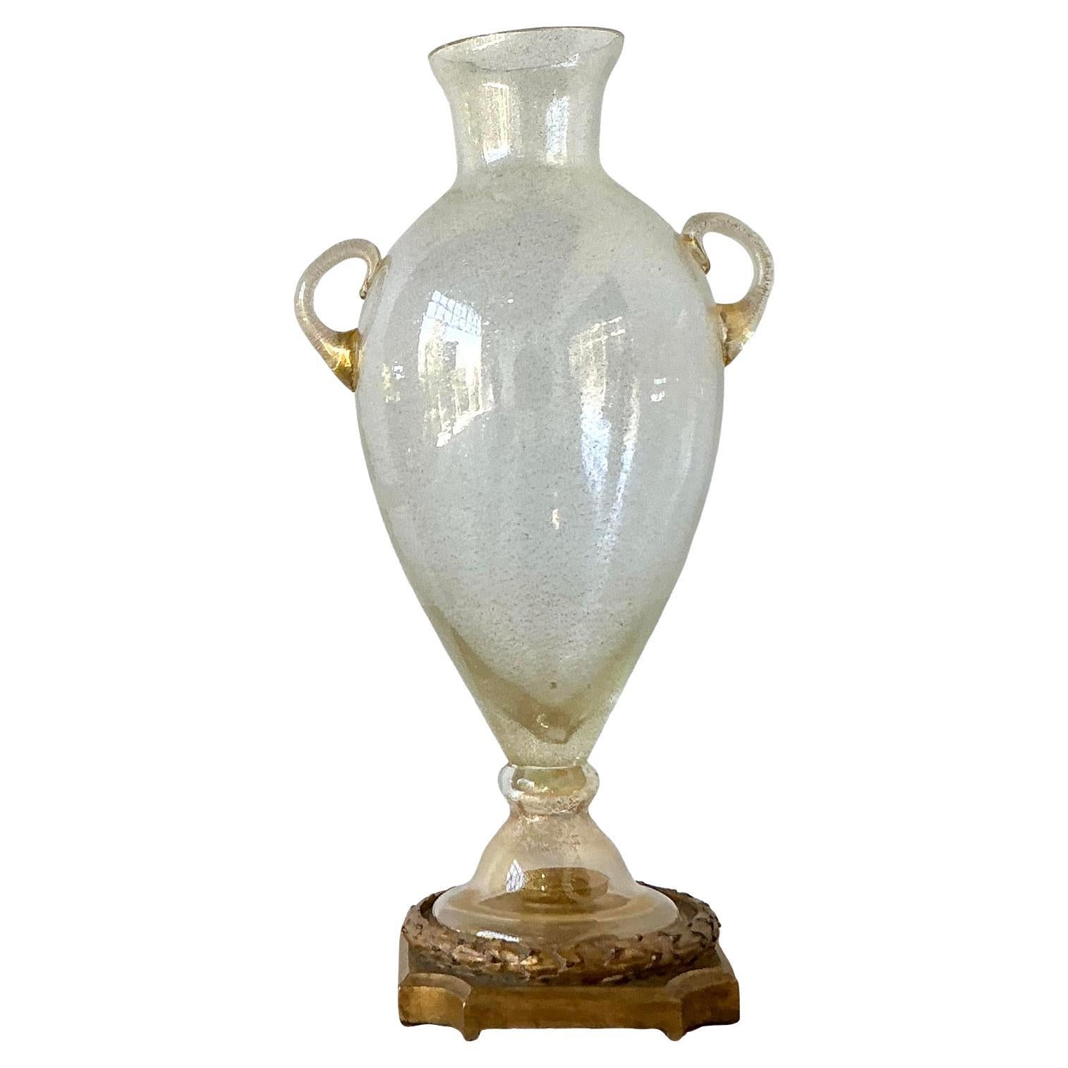 Vintage Boho Murano Glass Large Urn